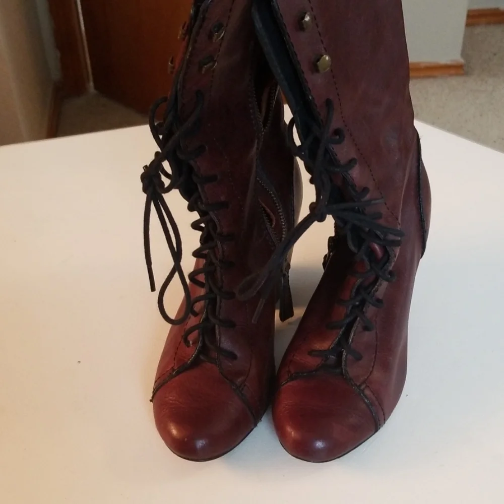 Fossil lace up leather boots - Picture 2 of 5